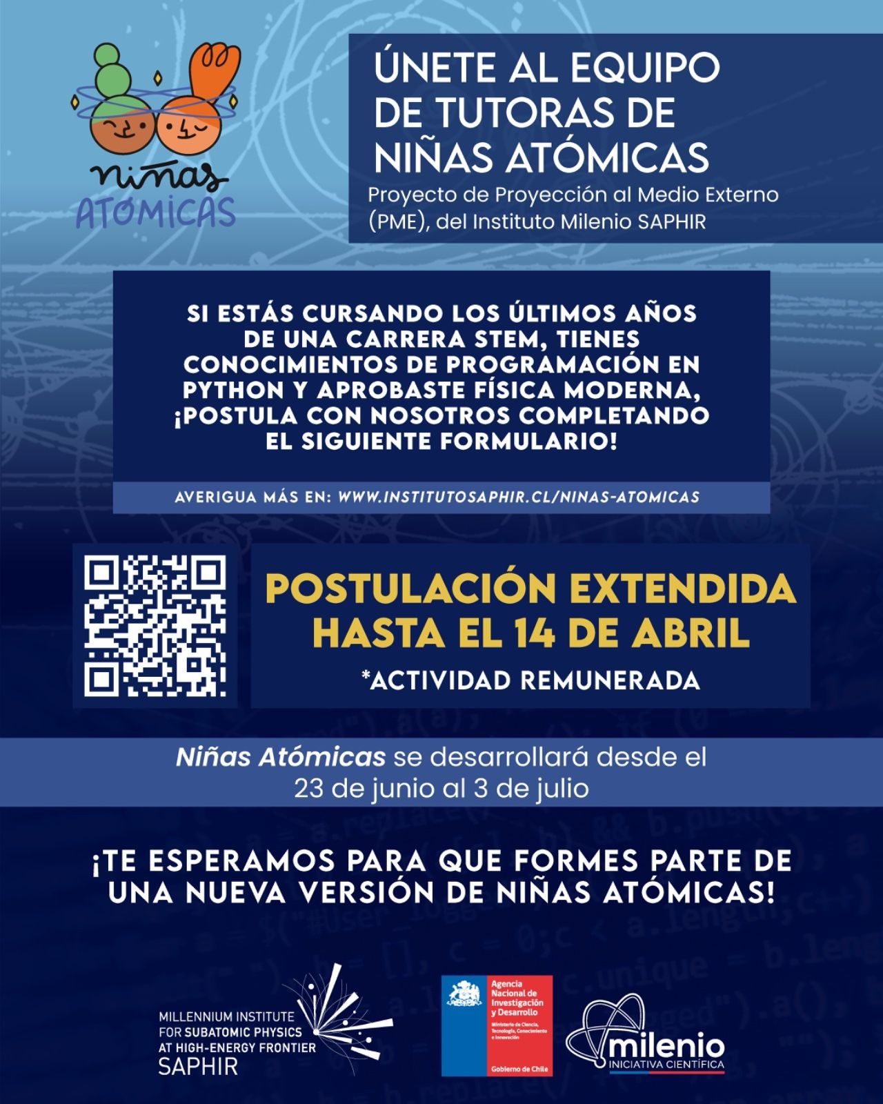 afiche ninas atomicas - nueva fecha - 14 abril Llamado niñas atomicas
